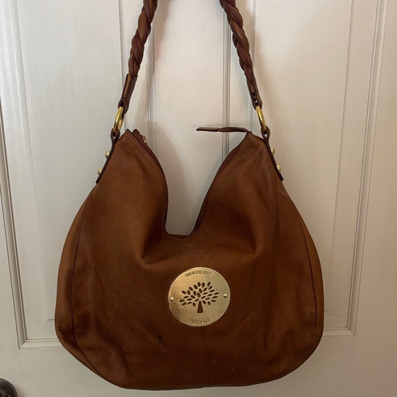 Mulberry Handbags - Mulberry Tan Leather Shoulder Bag with Gold Accents